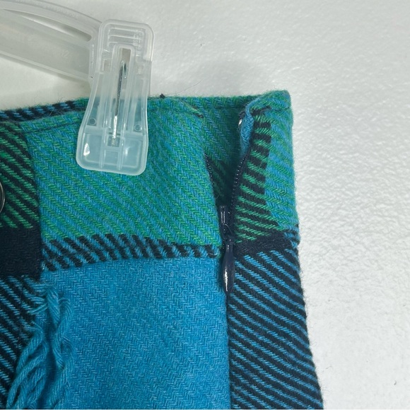 Talbots Green and Blue Plaid Fringe Skirt Size 6 - Picture 5 of 6